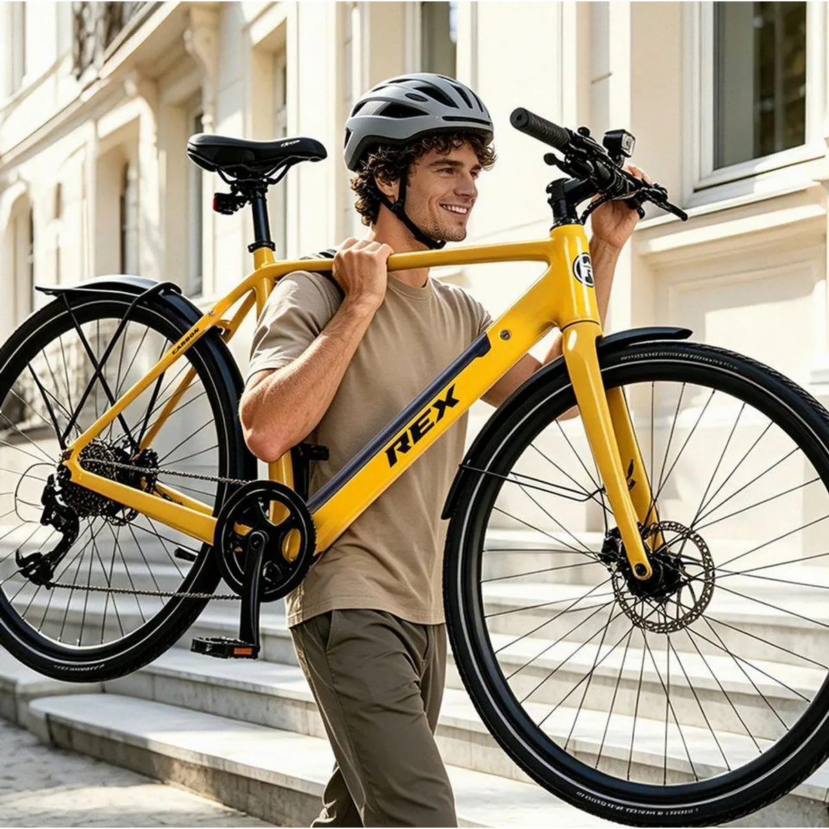 REX E-Trekkingrad, 17 kg Carbon-Rahmen, 10-Gang Shimano, 360 Wh — leicht, agil, zuverlässig