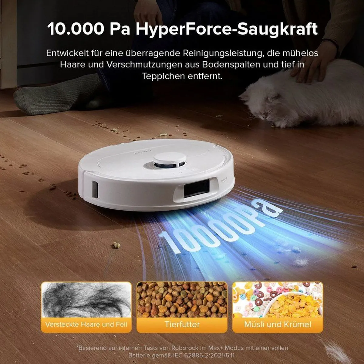 Roborock QV 35S Saugroboter, 10.000 Pa Saugkraft, Wischfunktion, intelligente Hindernisvermeidung 2
