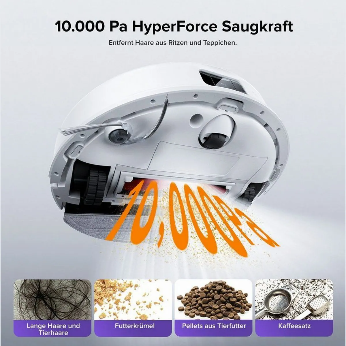 Roborock Q10 S5+ Saugroboter, 10.000 Pa Saugkraft, VibraRise Wischsystem, Dual Anti-Tangle 3