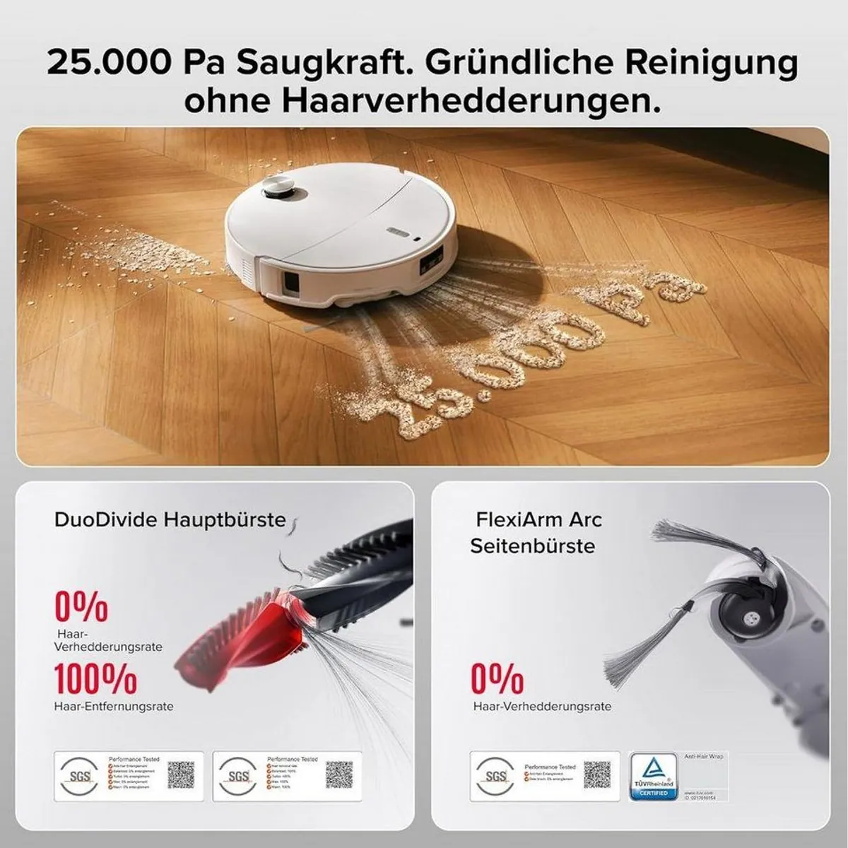 Roborock Qrevo Curv 2 Pro Saugroboter, 25000 Pa Saugkraft, 100°C Heißwasser-Moppwäsche, AdaptiLift Classic 2