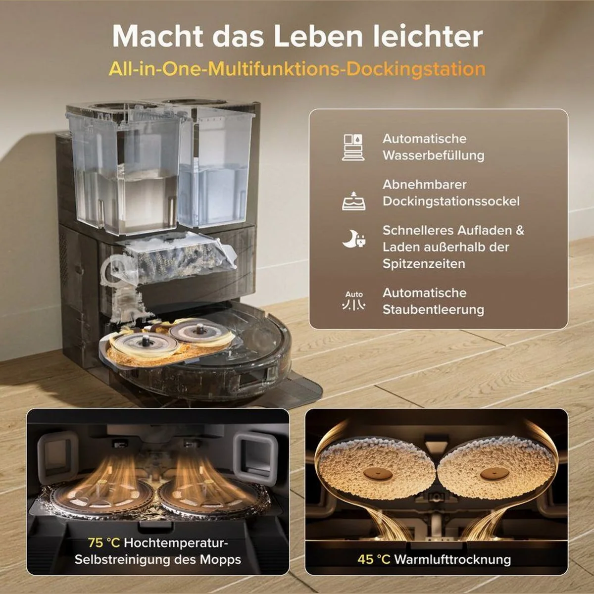 Roborock Qrevo S Pro Saugroboter, 18.500 Pa Saugkraft, intelligente Wischfunktion 2