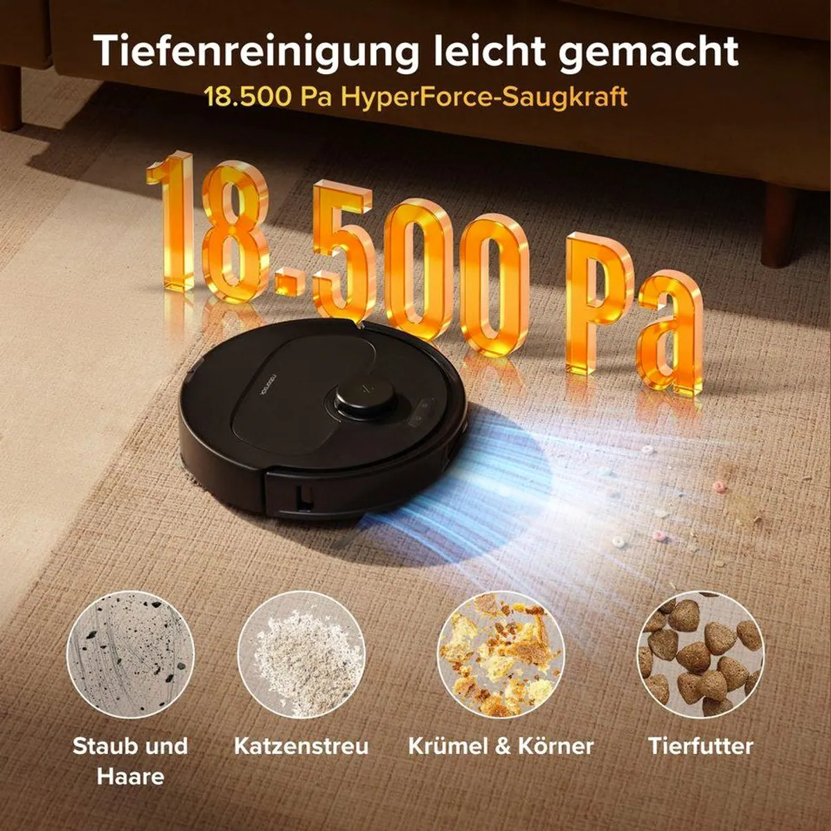 Roborock Qrevo S Pro Saugroboter, 18.500 Pa Saugkraft, intelligente Wischfunktion 3