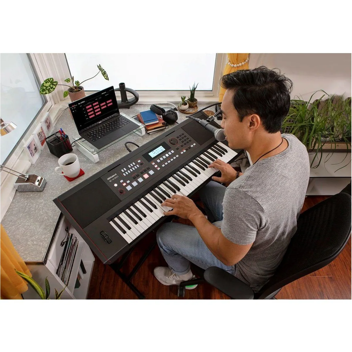 Roland E-X50 Entertainment Keyboard, professionelle Roland Sounds, Bluetooth Audio, 61 Tasten 5