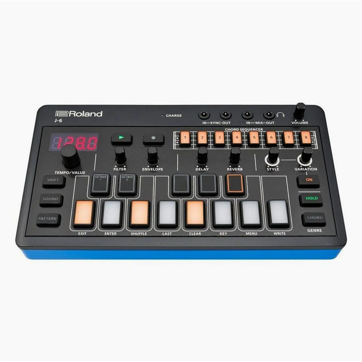 Roland Aira J-6 Chord Synthesizer, mobiles Instrument mit 100 Akkord-Sets und JUNO-60 Sounds