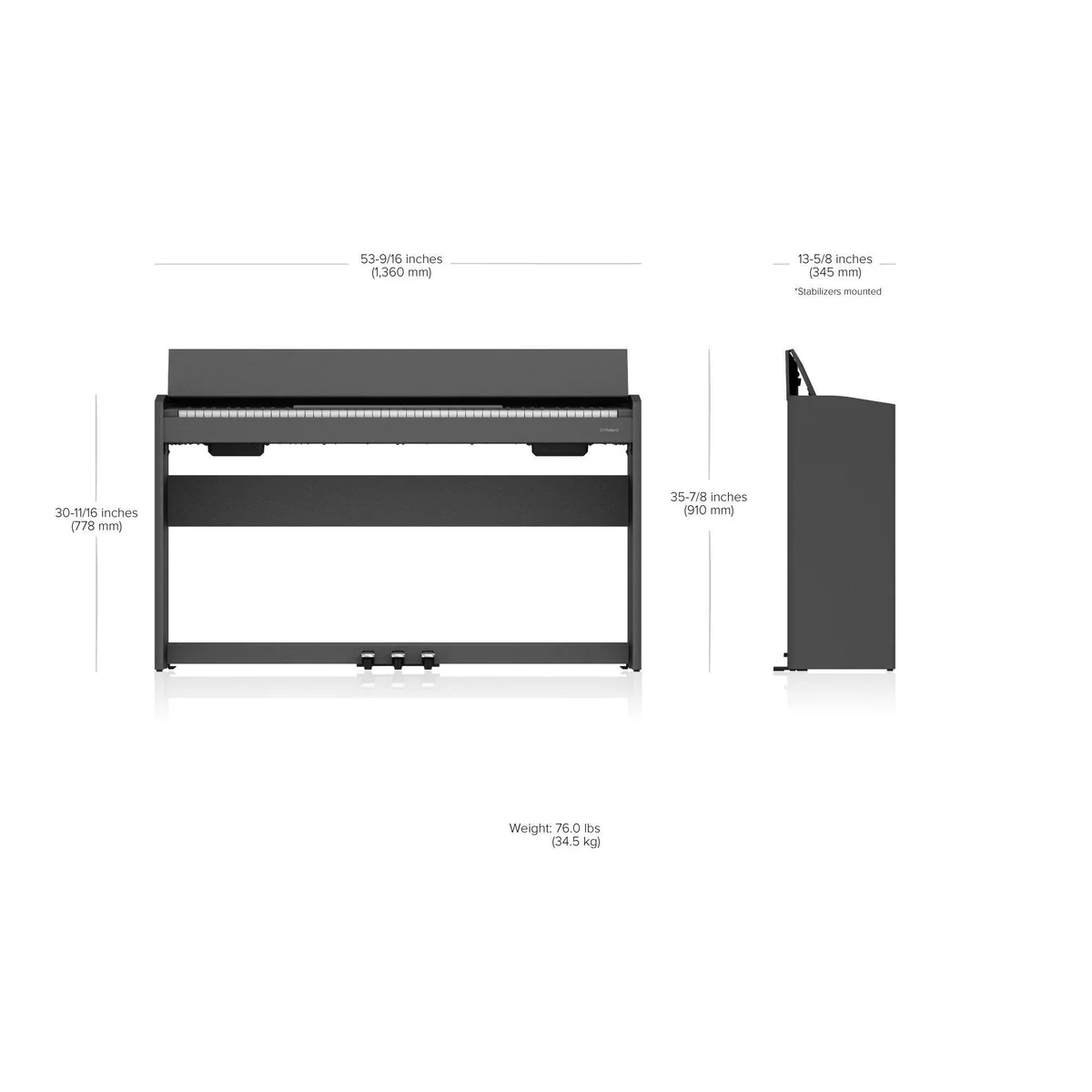 Roland F107-BKX Digitalpiano, elegantes Design, herausragender Klang, integriertes Bluetooth 2