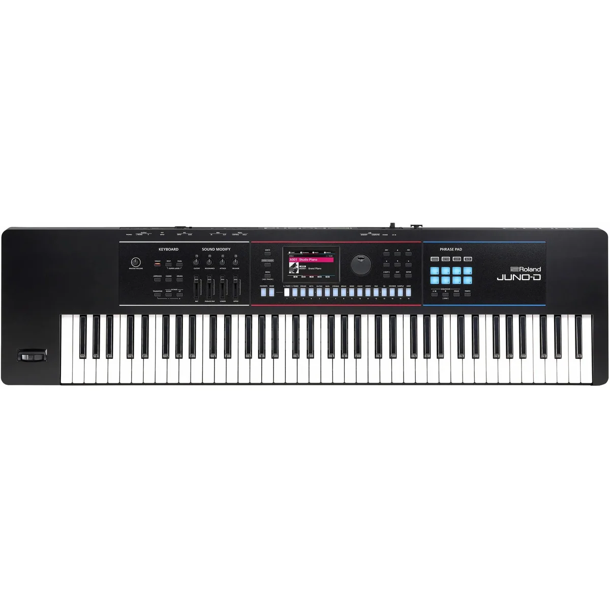 Roland JUNO-D7 Synthesizer, 76 Tasten, professionelle Sounds, USB-C Stromversorgung
