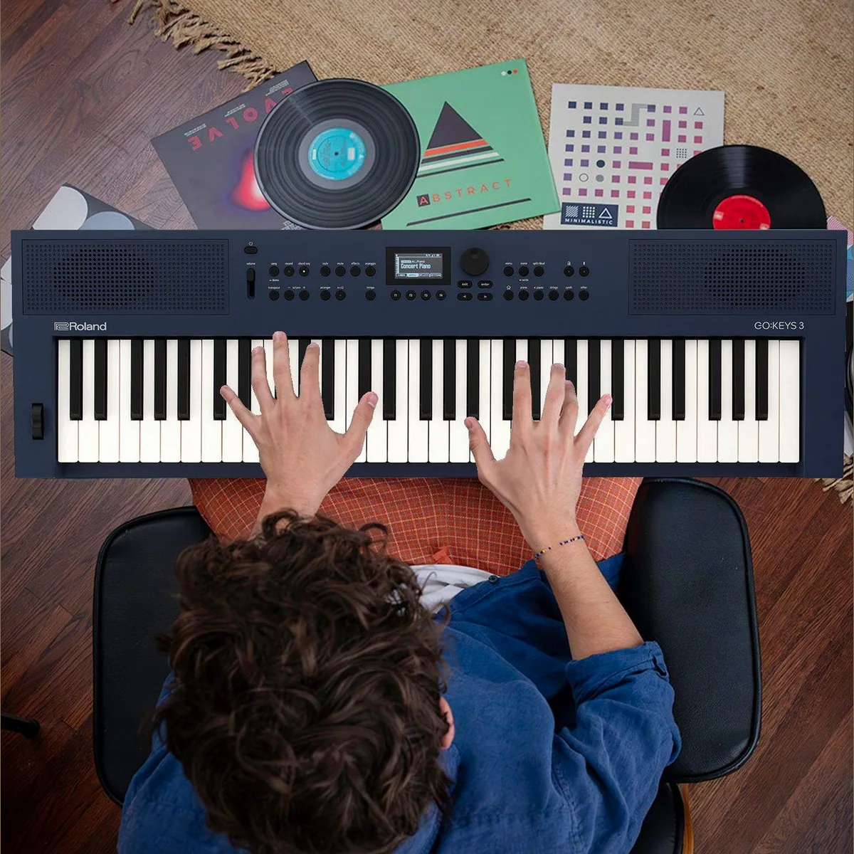 Roland GO:KEYS 3 Midnight Blue, vielseitige Klangerstellung, integrierte Lautsprecher, Bluetooth-Funktion 5