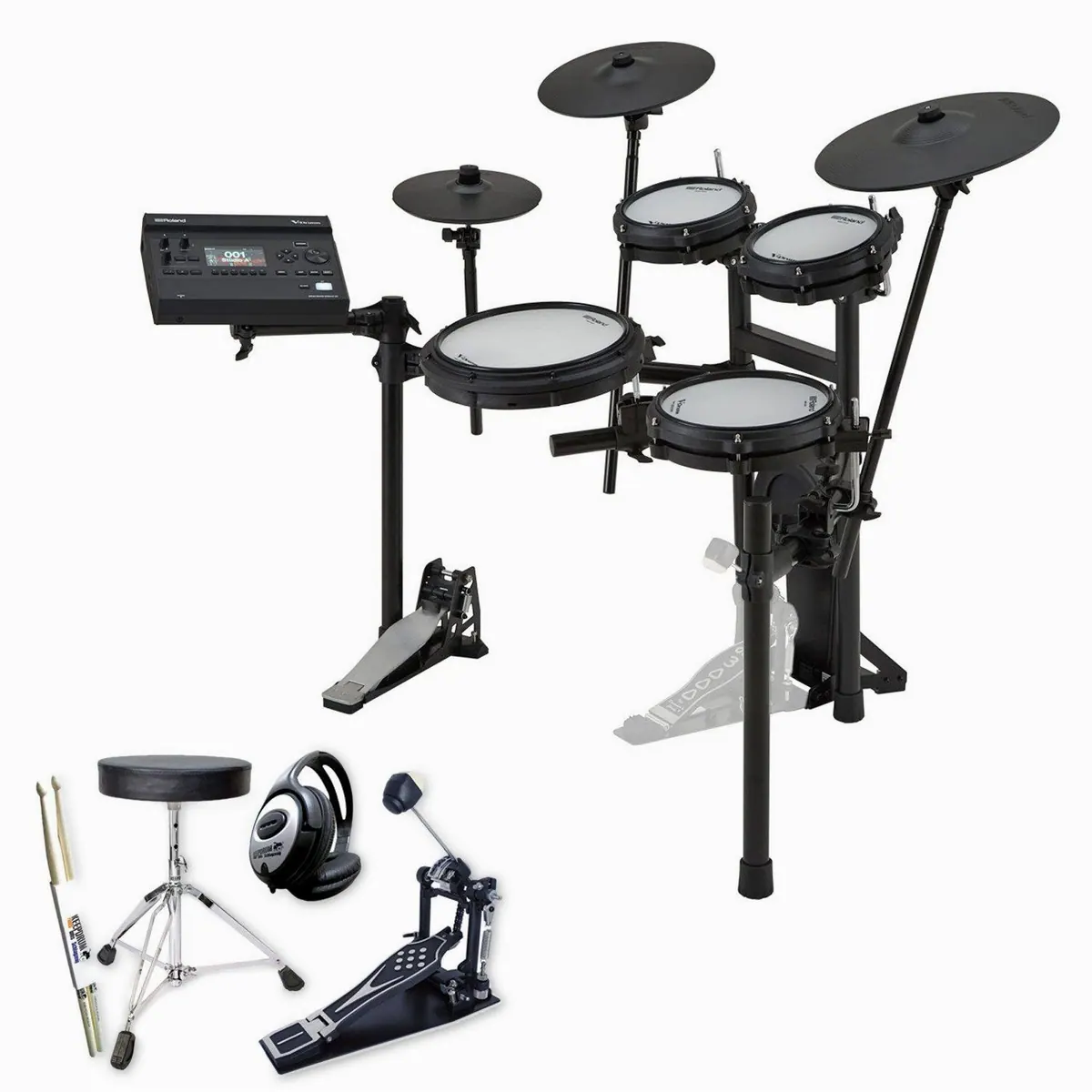Roland E-Drum TD313, kompaktes Schlagzeug, modernes V31 Modul, erstklassige Soundbibliothek