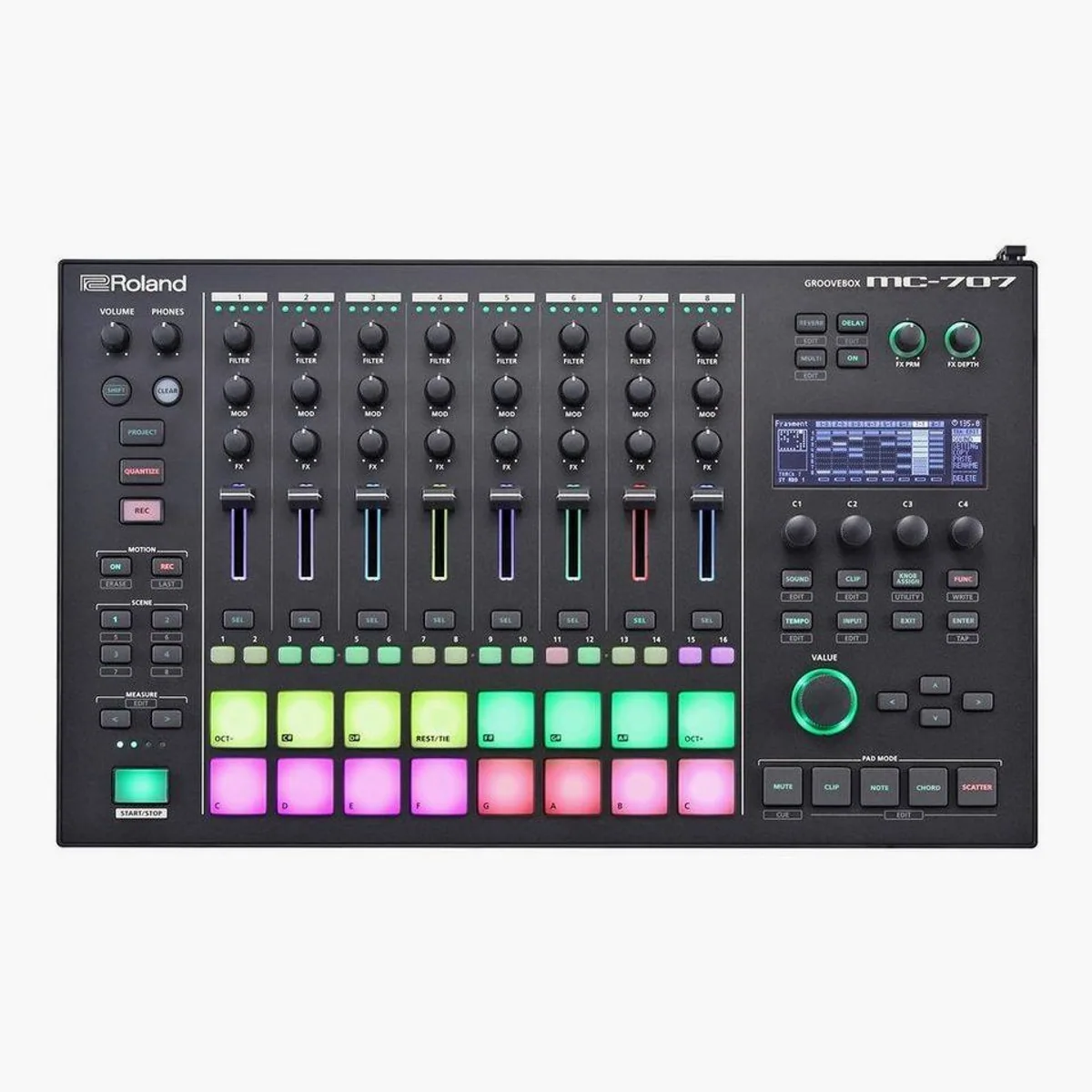 Roland MC-707 Groovebox, 8-Spur-Sequenzer, ZEN-Core Synthese-System