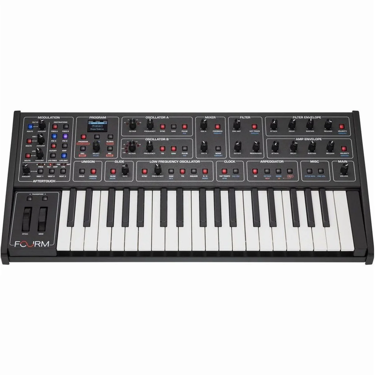Sequential FOURM Synthesizer, subtraktiver Analog-Synthesizer, 37 Tasten, polyphon 2