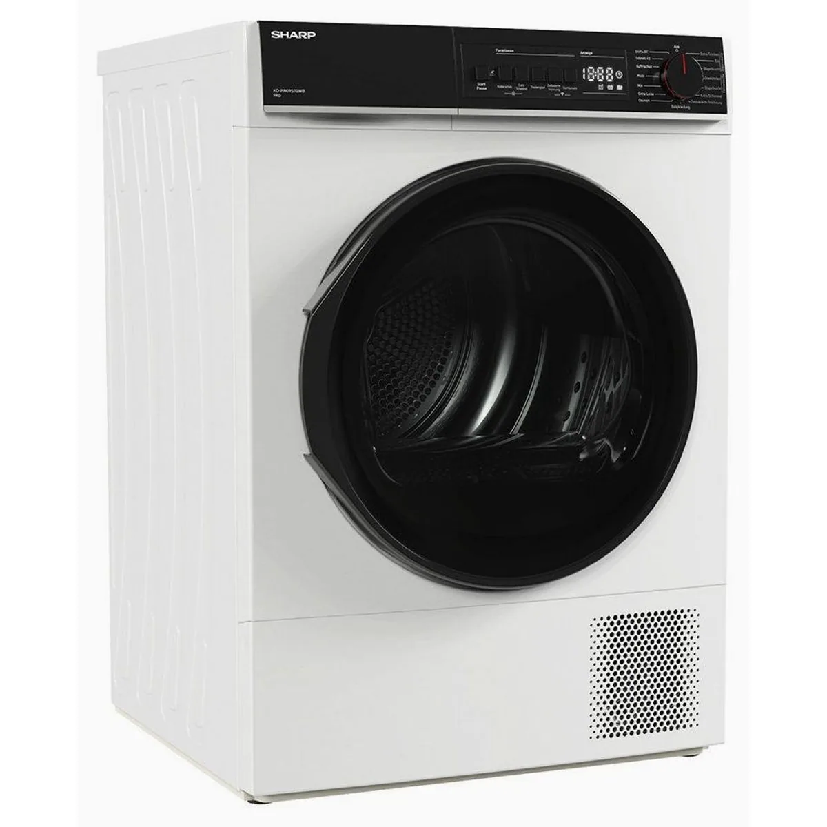 Sharp KD-PRO9S7GWB-DE Wärmepumpentrockner, 9 kg Fassungsvermögen, WiFi-Steuerung, SoftTouch-Bedienung