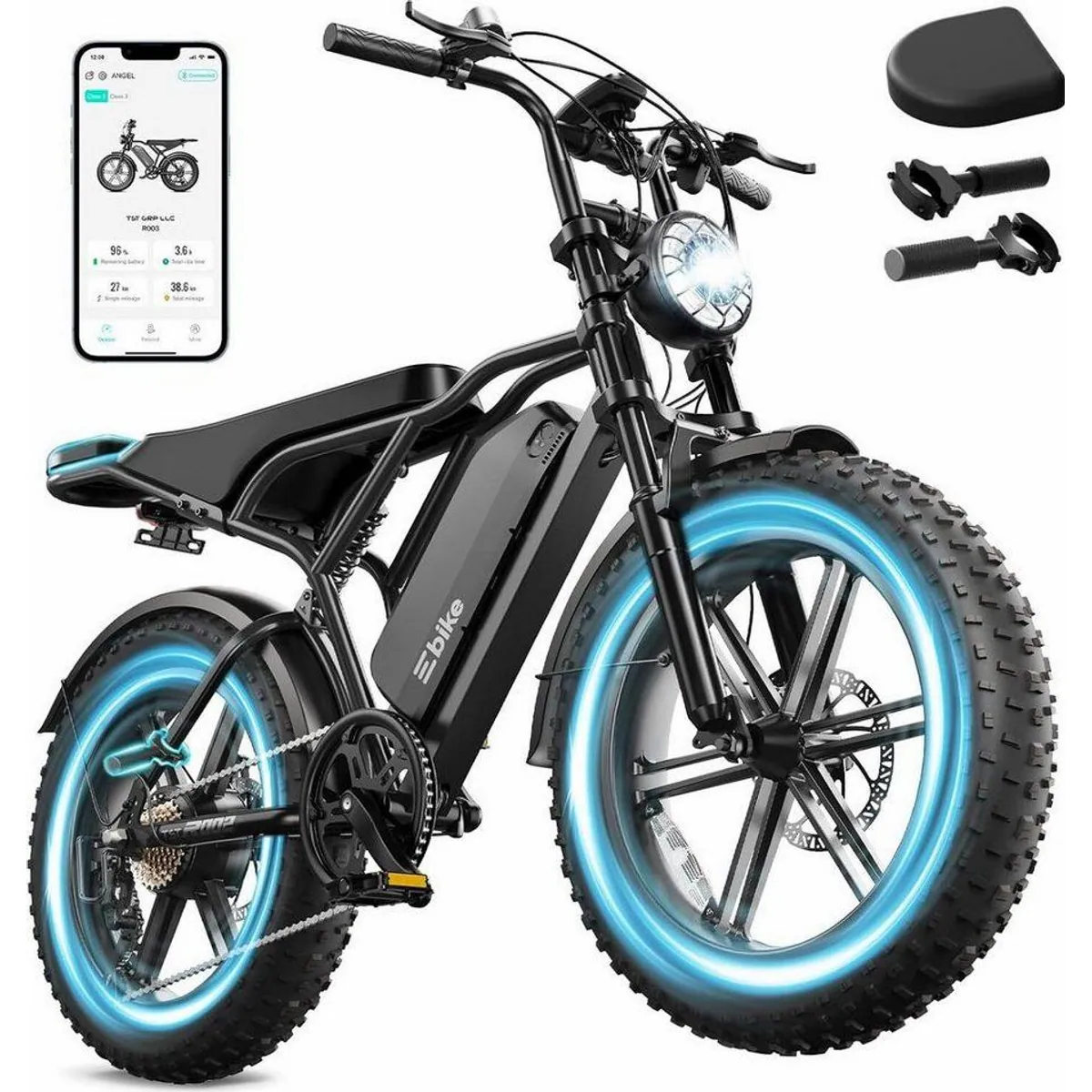 SISIGAD R002 PLUS E-Bike, 20 Zoll, 250W Motor, 204 kg Tragkraft, 130 km Reichweite