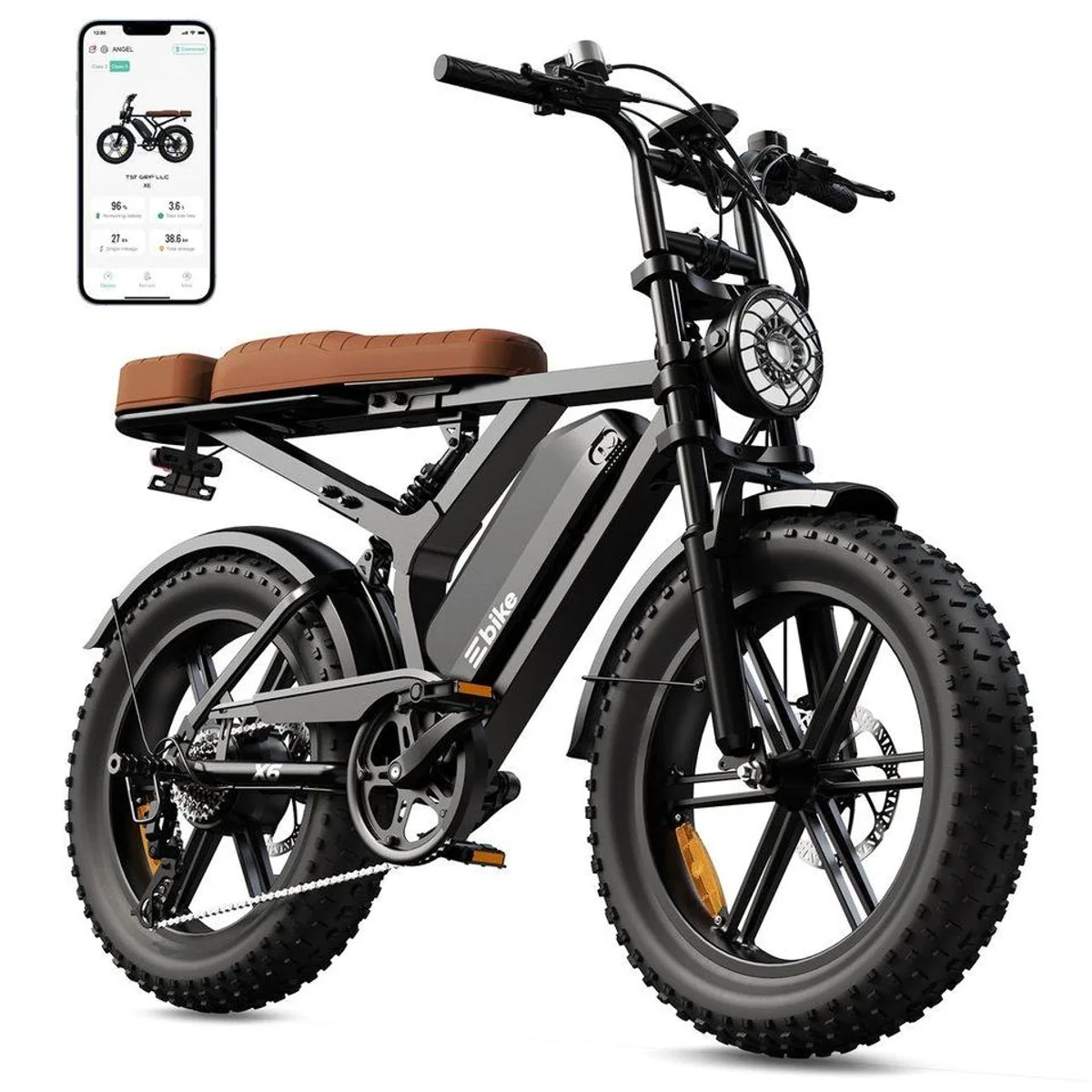 SISIGAD X6 E-Bike, 48V 15Ah Akku, 60 km Reichweite, Vollfederung