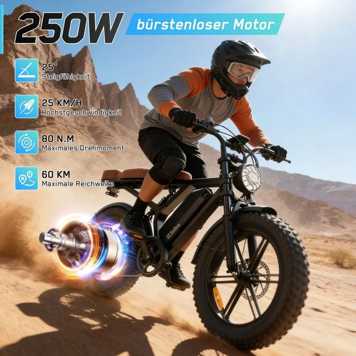 SISIGAD X6 E-Bike, 48V 15Ah Akku, 60 km Reichweite, Vollfederung 2