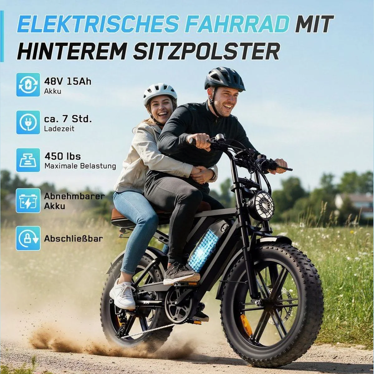 SISIGAD X6 E-Bike, 48V 15Ah Akku, 60 km Reichweite, Vollfederung 3