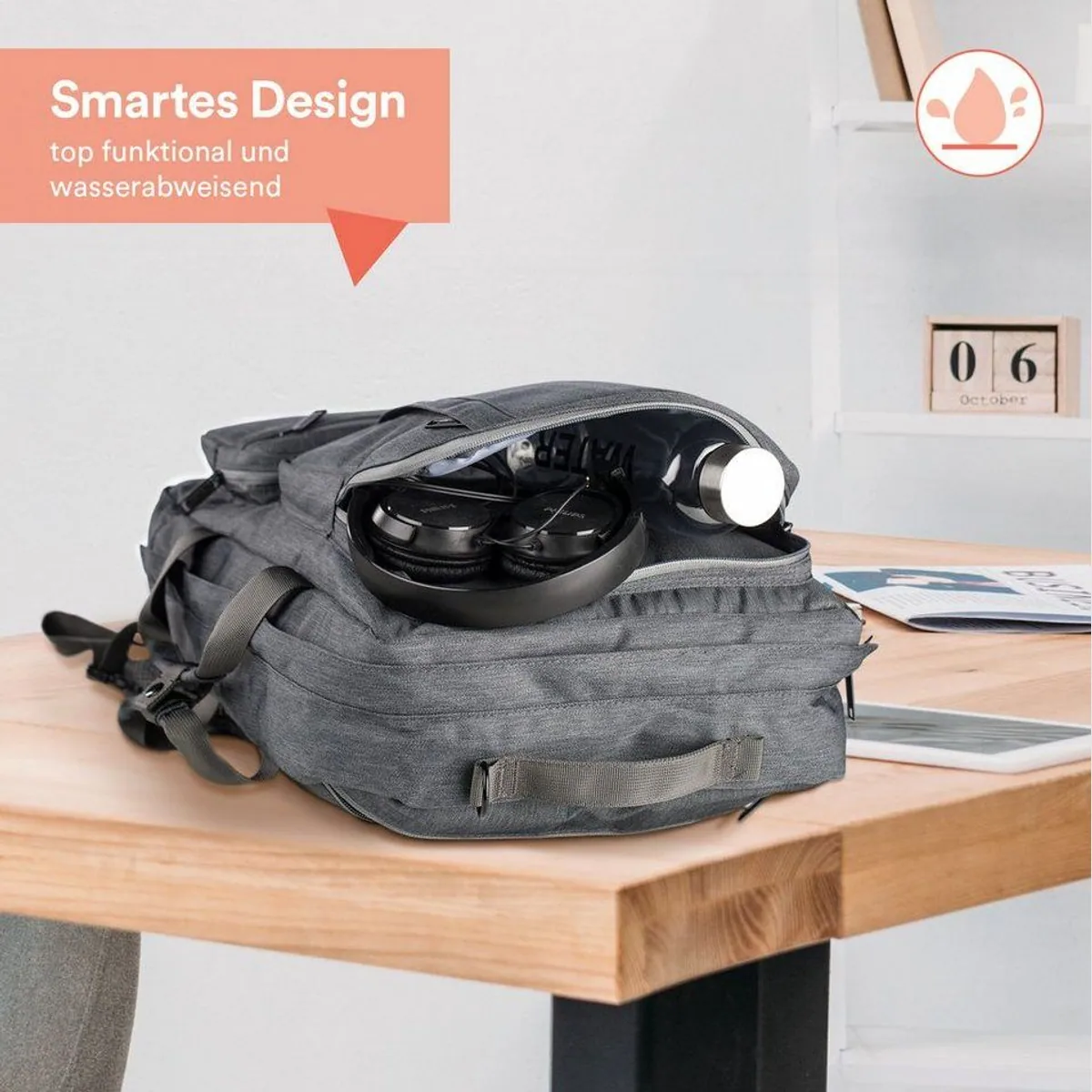 Skandika Levande Rucksack, urbaner Stil, wasserabweisend, 20 Liter Volumen 3