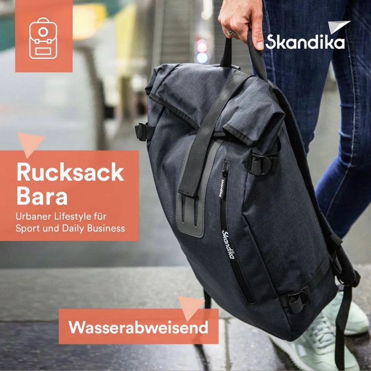 Skandika Bara Rucksack 20 Liter, elegantes Urban Design, wasserabweisend, vielseitig einsetzbar 2