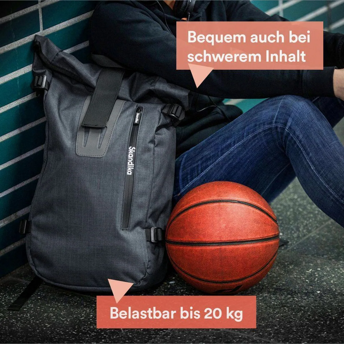 Skandika Bara Rucksack 20 Liter, elegantes Urban Design, wasserabweisend, vielseitig einsetzbar 4