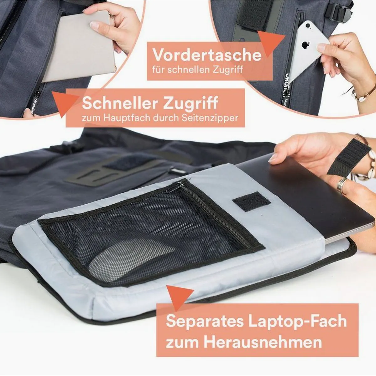 Skandika Bara Rucksack 20 Liter, elegantes Urban Design, wasserabweisend, vielseitig einsetzbar 5