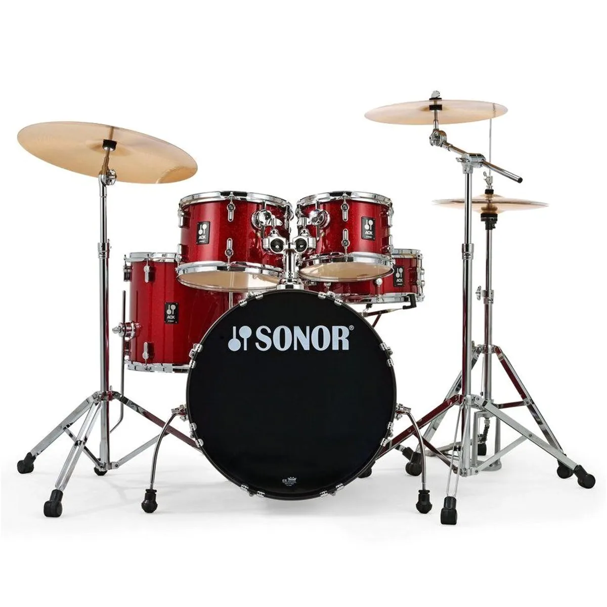 SONOR AQX Studio Schlagzeug, 20 Zoll Bassdrum, Chrom-Hardware, inklusive Becken 2