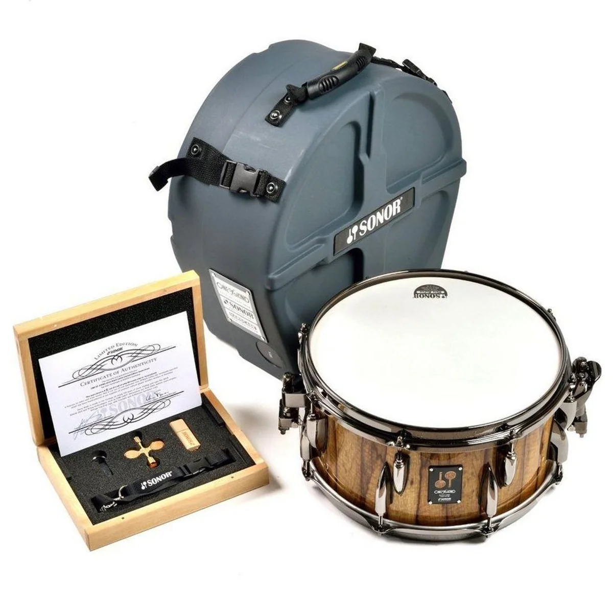 SONOR One of a Kind Black Limba Snare-Drum, limitiert, handgefertigt, inkl. Hardcase