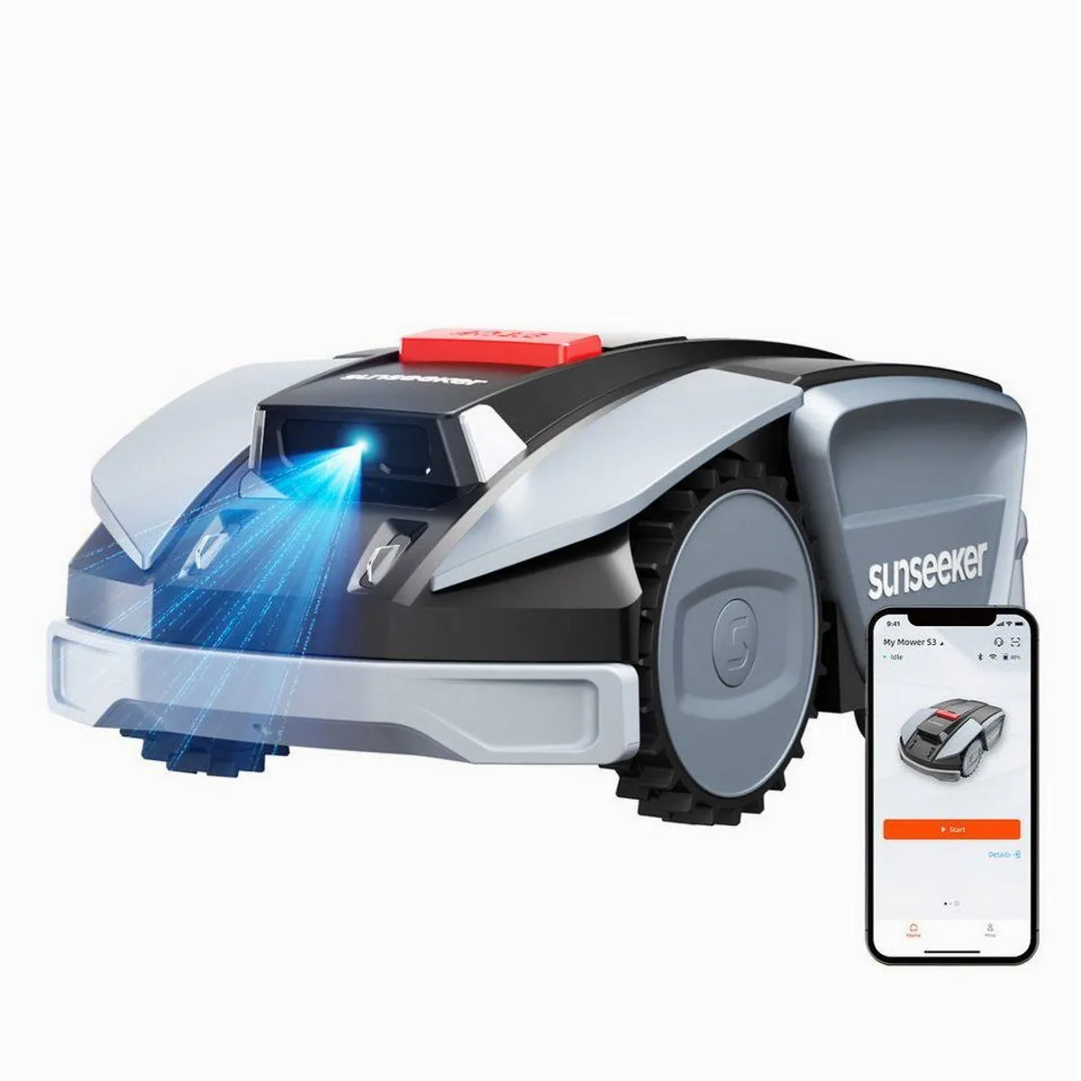Sunseeker S3 Rasenmähroboter, präzise Navigation, App-Steuerung, leiser Betrieb