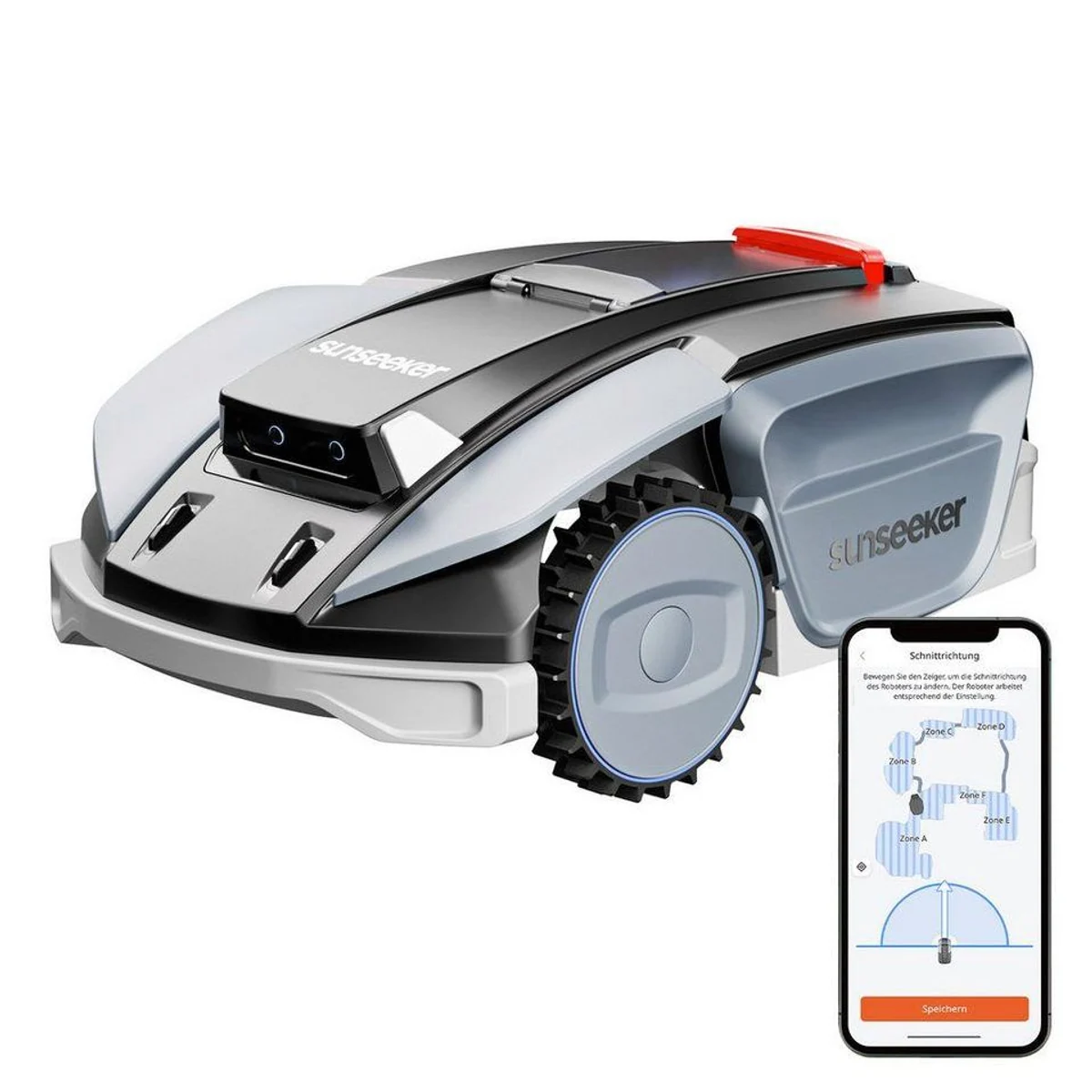 Sunseeker S5 Rasenmähroboter, leistungsstark, KI-Kartierung, App-Steuerung, 60% Steigung
