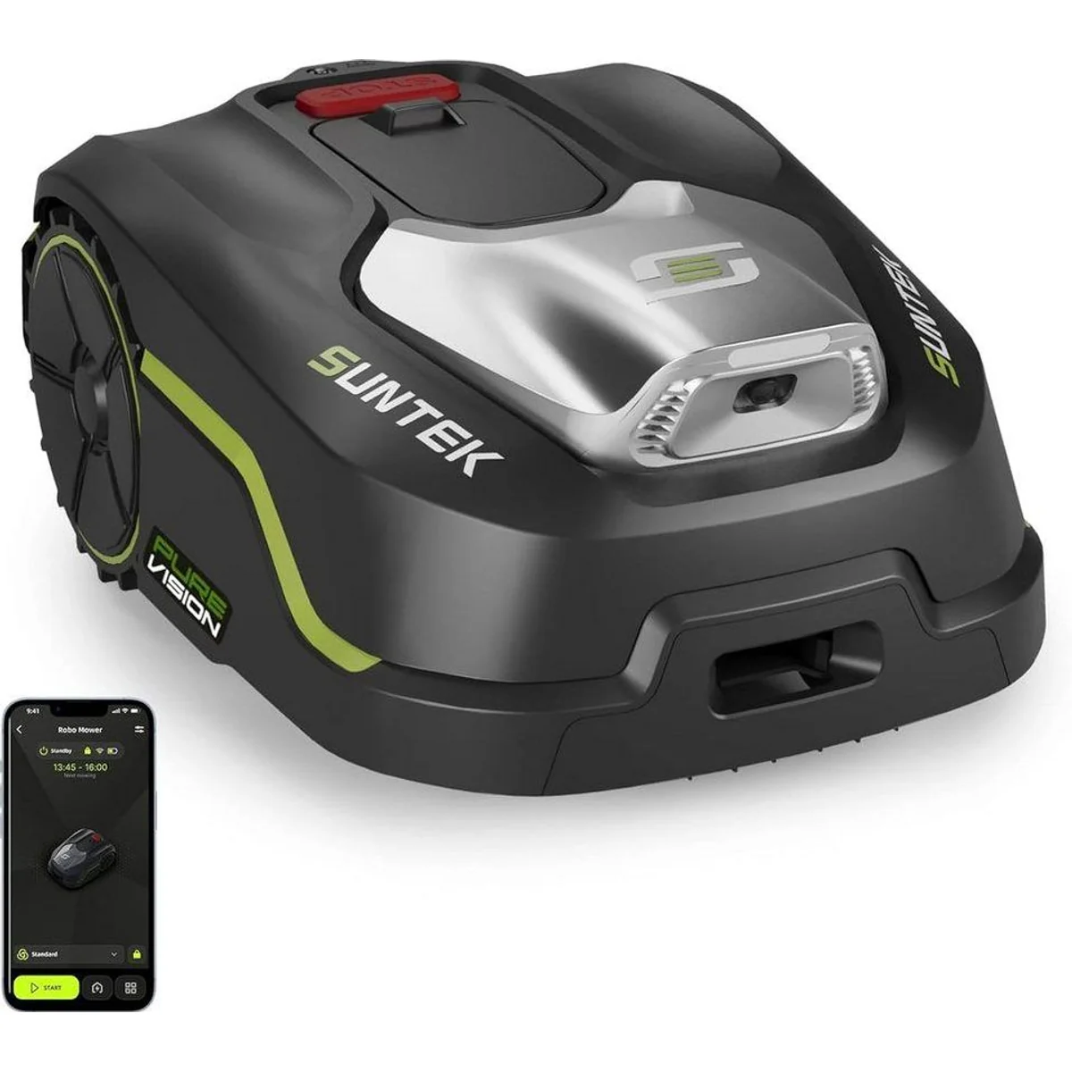 SUNTEK Pure Vision Mähroboter, KI-Technologie, App-Steuerung, bis 250 m² Rasenfläche
