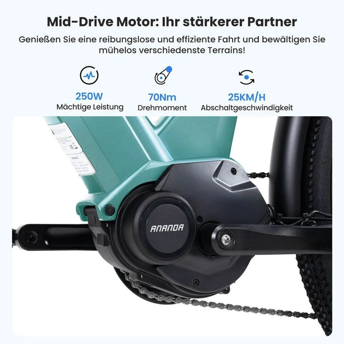 Touroll Urbano 3 E-Bike, leistungsstarker Mittelmotor, 7-Gang-Schaltung, langlebiger Akku 3
