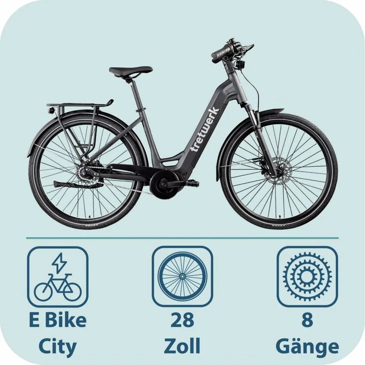 Tretwerk Amber Nexus E-Bike, 8-Gang Nabenschaltung, 550 Wh Mittelmotor — urbaner Komfort, präzise Steuerung, langlebige Bauweise 2