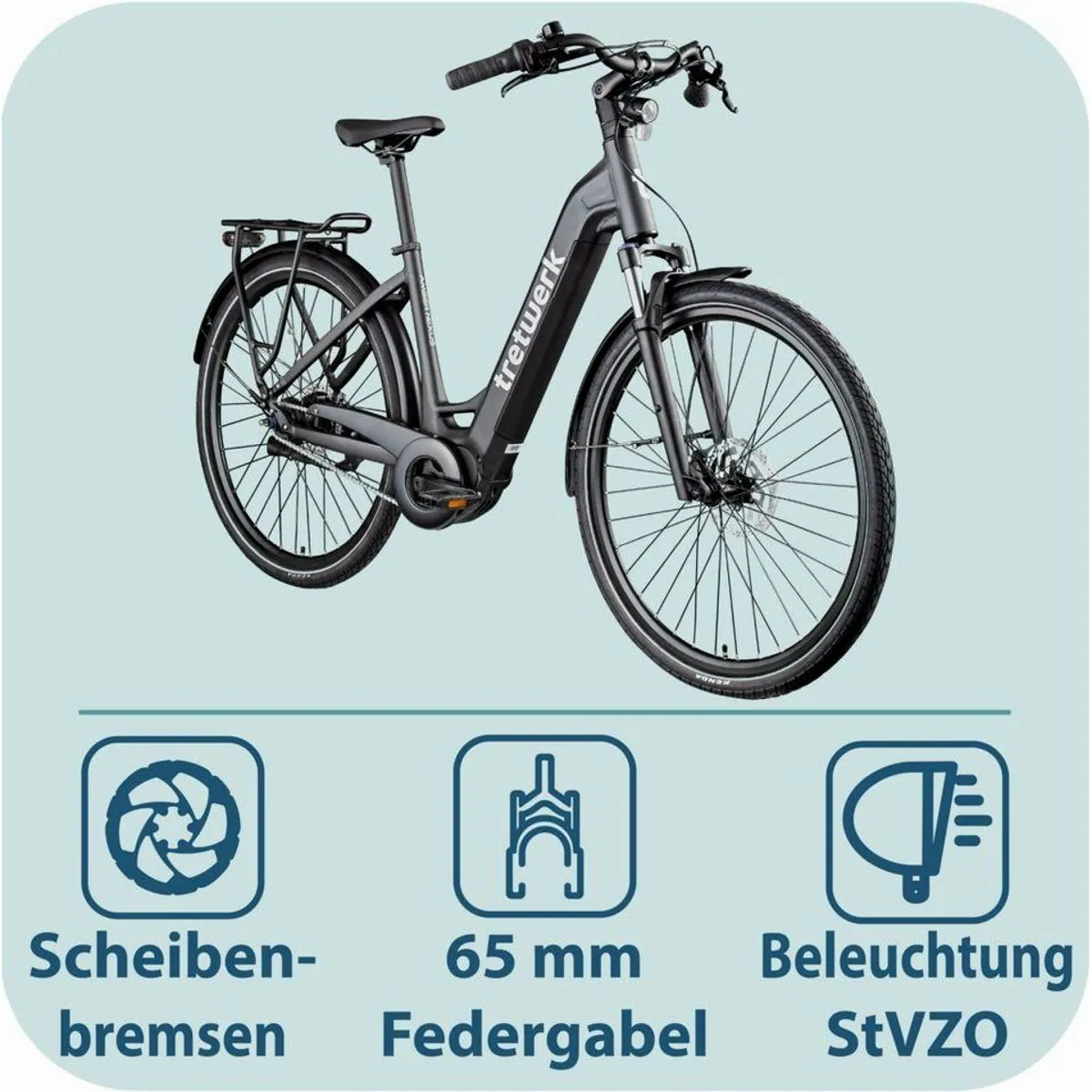Tretwerk Amber Nexus E-Bike, 8-Gang Nabenschaltung, 550 Wh Mittelmotor — urbaner Komfort, präzise Steuerung, langlebige Bauweise 3