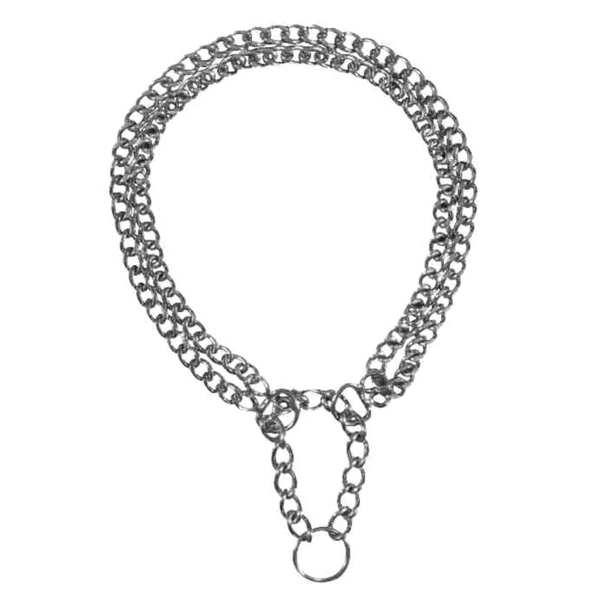 Trixie Zug-Stopp-Kettenhalsband, 2-reihig, robustes Metall, 45 cm