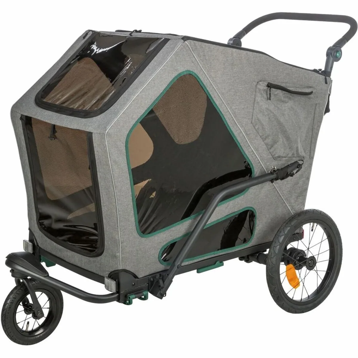 Trixie Fahrradhundeanhänger, geräumig mit Federung, für große Hunde - grau/salbei 3