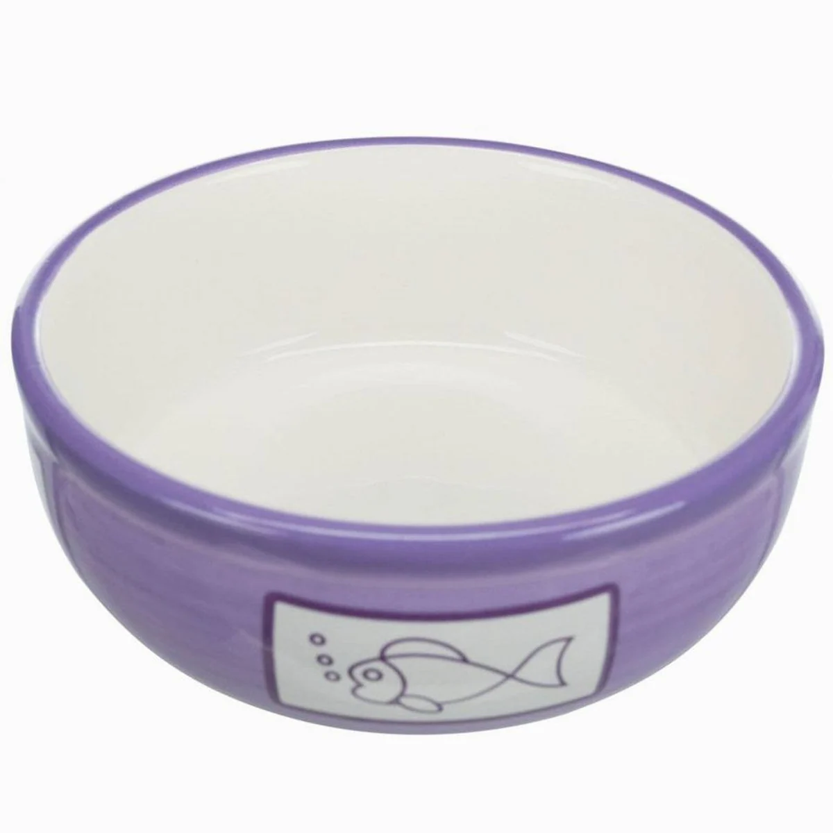 Trixie Keramiknapf mit Fischmotiv, stilvolles Design, robustes Material, ideal für Katzen
