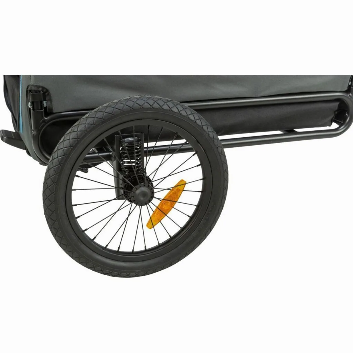 Trixie Fahrradanhänger für Hunde, flexibles Design, komfortable Luftzirkulation — blau/grau 5