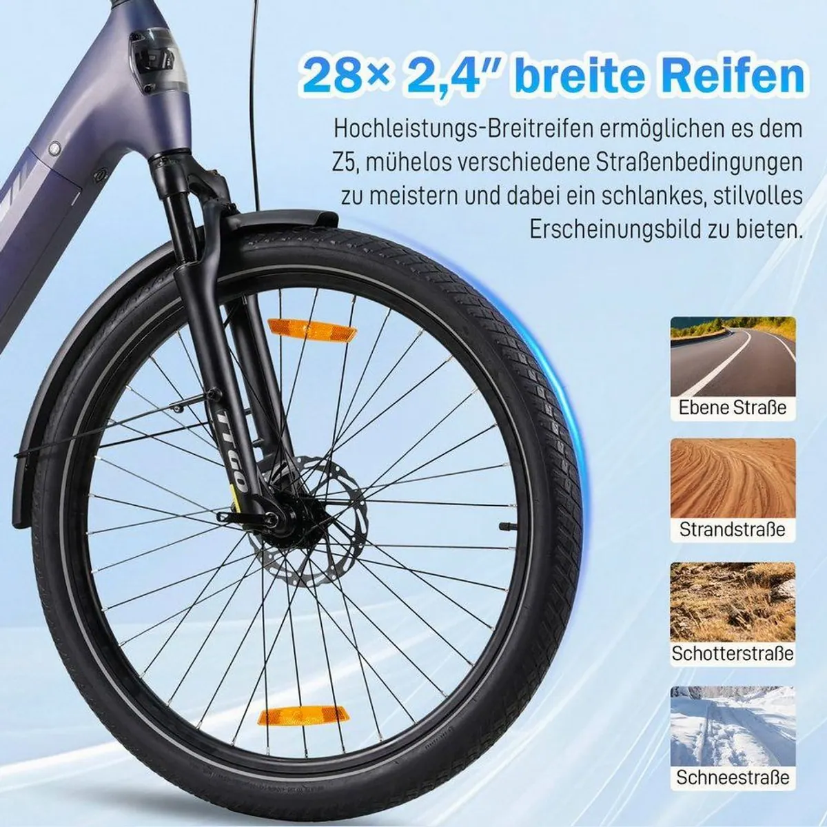 TTGO E-Bike Cityrad 28 Zoll, leistungsstarker Mittelmotor, hohe Reichweite 2
