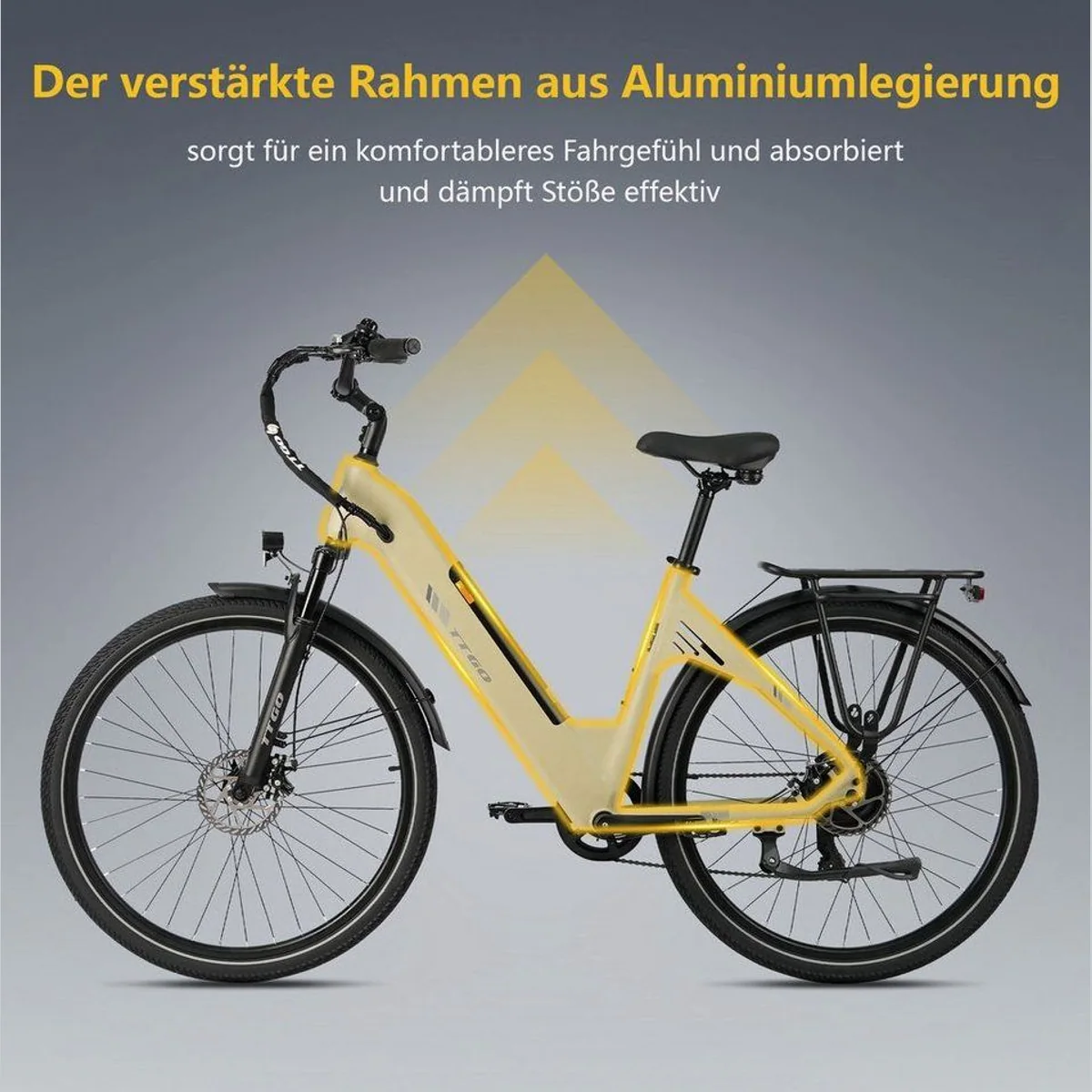 TTGO E-Bike Cityrad 28 x 2,0 Zoll, 120 km Reichweite, Aluminiumrahmen 2