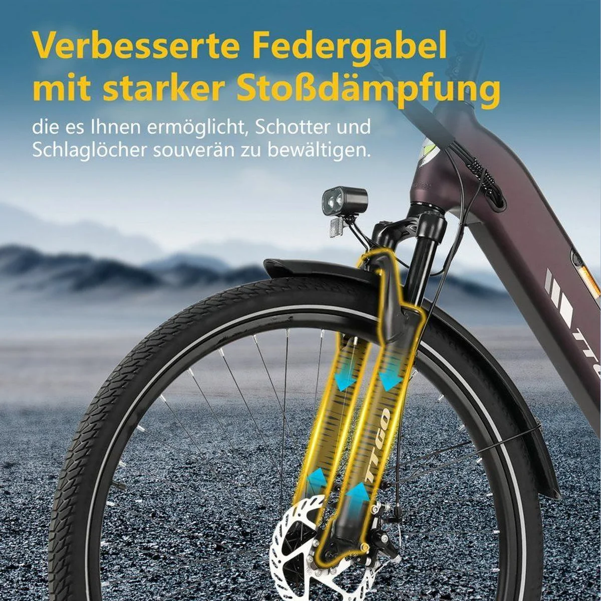 TTGO E-Bike C3 SE, 28 Zoll, 120 km Reichweite, Aluminiumrahmen mit Shimano 7-Gang 3