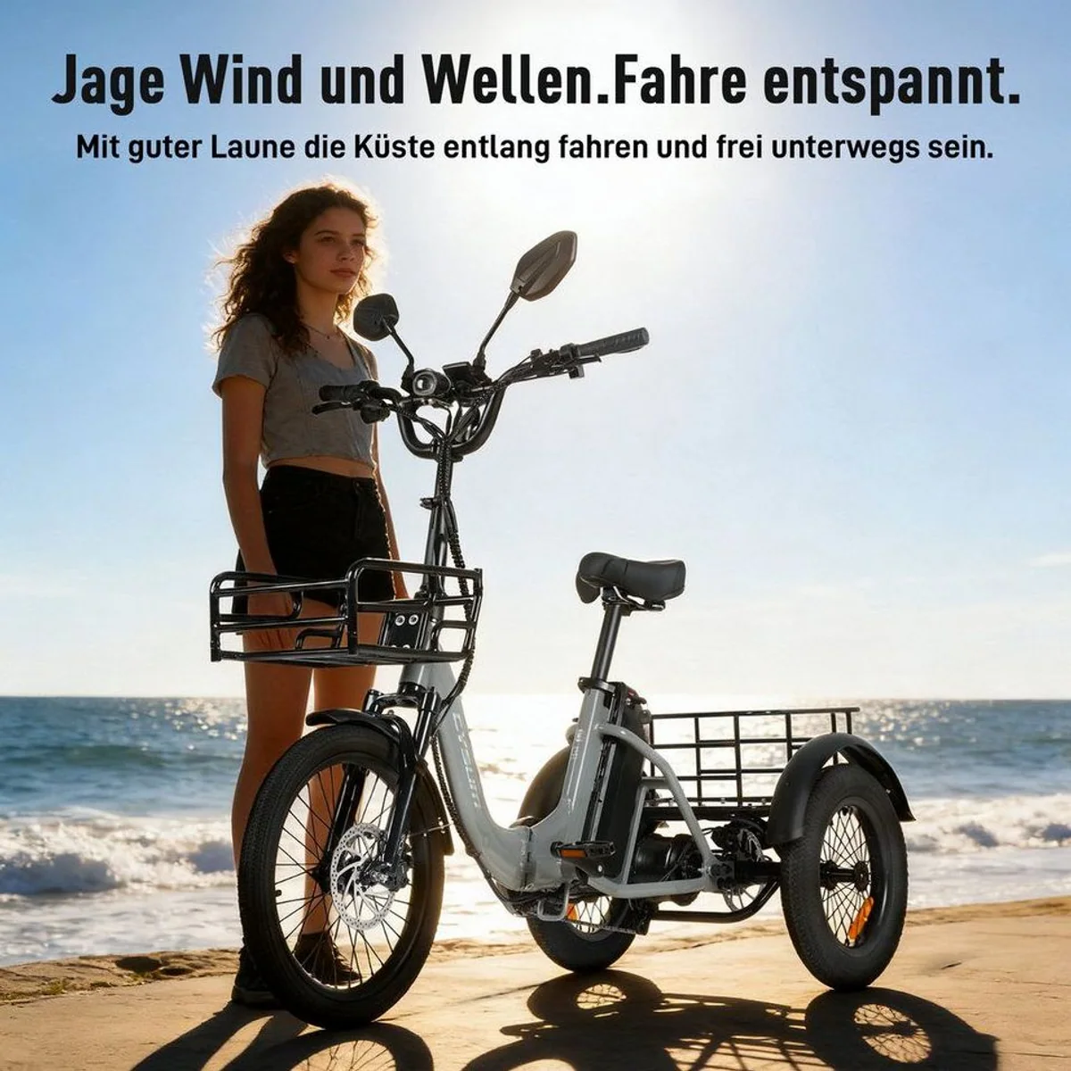 Vankel AG1 E-Dreirad, faltbar, 120 km Reichweite, 250W Motor, LED-Beleuchtung 3