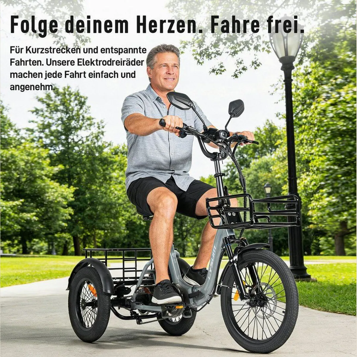 Vankel E-Bike AG1 3-Rad, faltbar, 120 km Reichweite, 250W Motor — Höchste Stabilität, Intelligente Steuerung, Ausgezeichneter Komfort 3