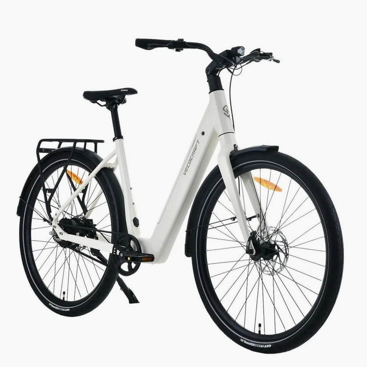 VECOCRAFT LUNA E-Bike Cityrad, kraftvoller Heckmotor, hochwertiger Riemenantrieb, 28 Zoll