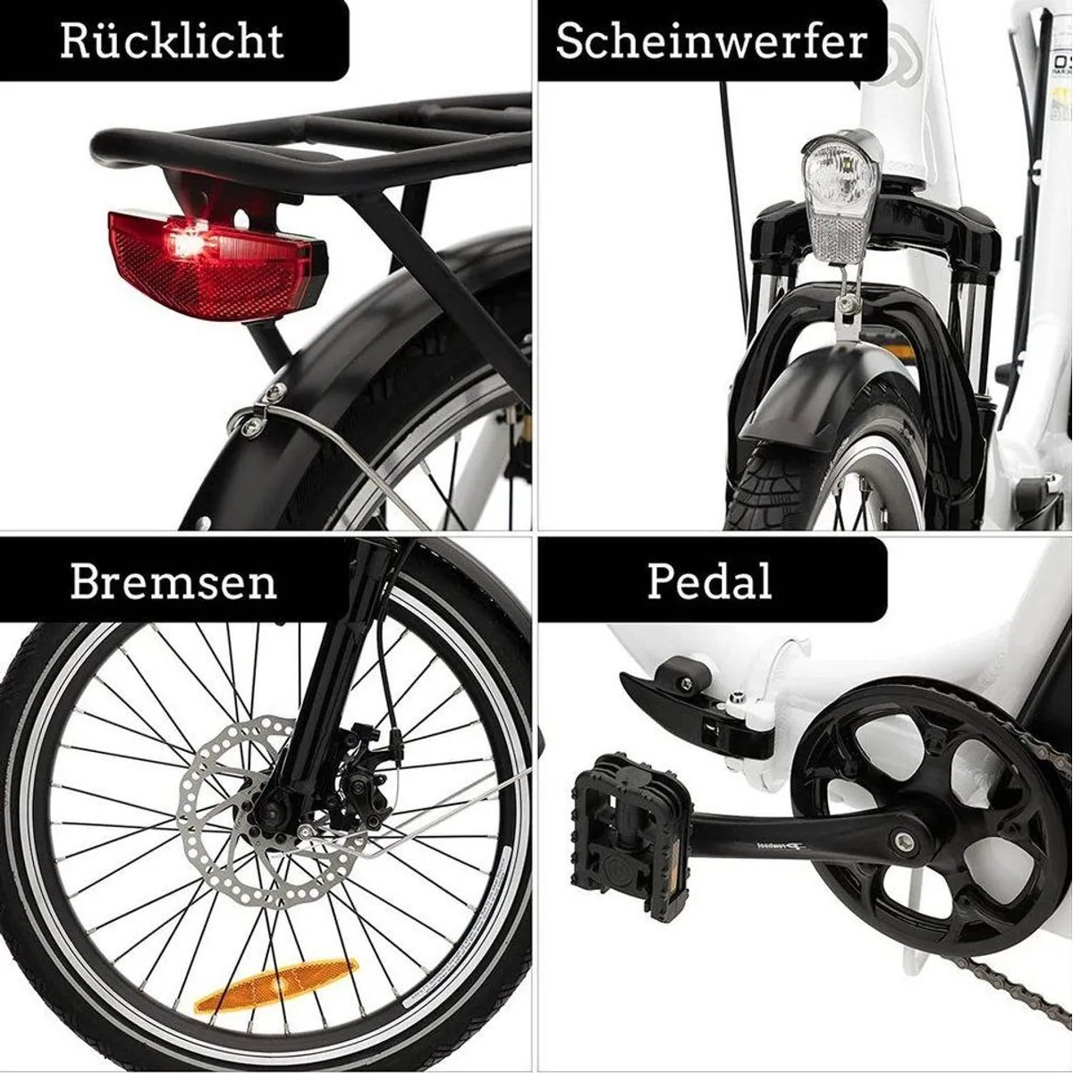VECOCRAFT E-Pax 20 Zoll E-Bike, 7-Gang Shimano, herausnehmbarer Akku, leistungsstarker Heckmotor 2