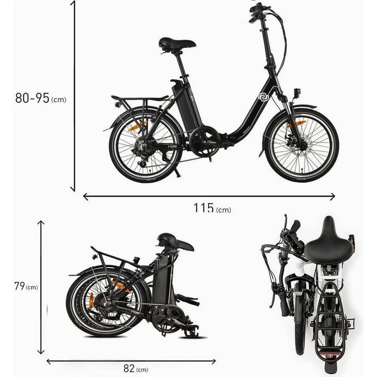 VECOCRAFT E-Pax E-Bike Klapprad, 20 Zoll, leistungsstarker Heckmotor, 7-Gang Shimano, herausnehmbarer Akku — max. 100 kg 2