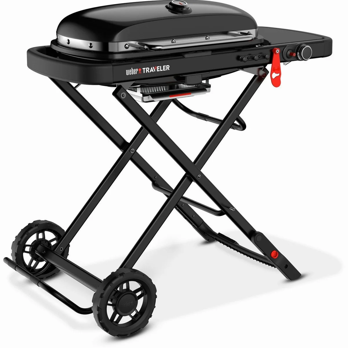 Weber Traveler Stealth Gasgrill, kompakt, 320°C, einfach transportierbar