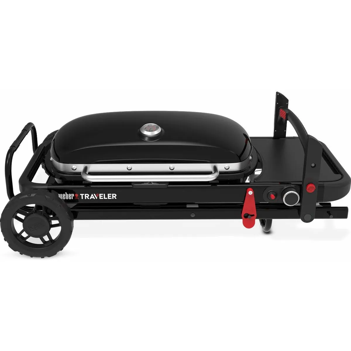Weber Traveler Camping-Gasgrill, kompakt, einhändige Bedienung, automatischer Deckelverschluss 4