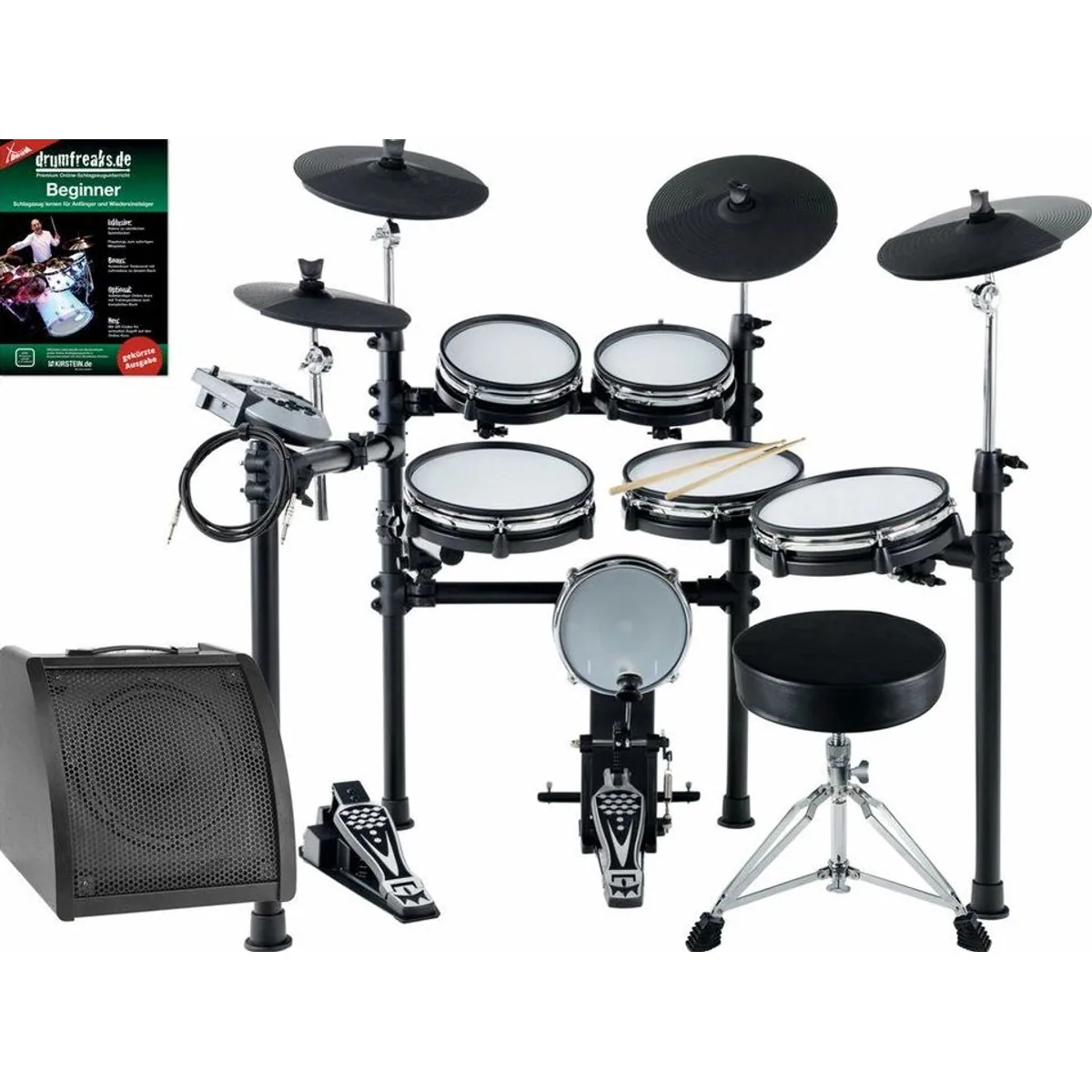 XDrum DD-530 E-Drum, 400 Sounds, 45 Drumkits, Mesh Heads — ideal für Übung und Bühne