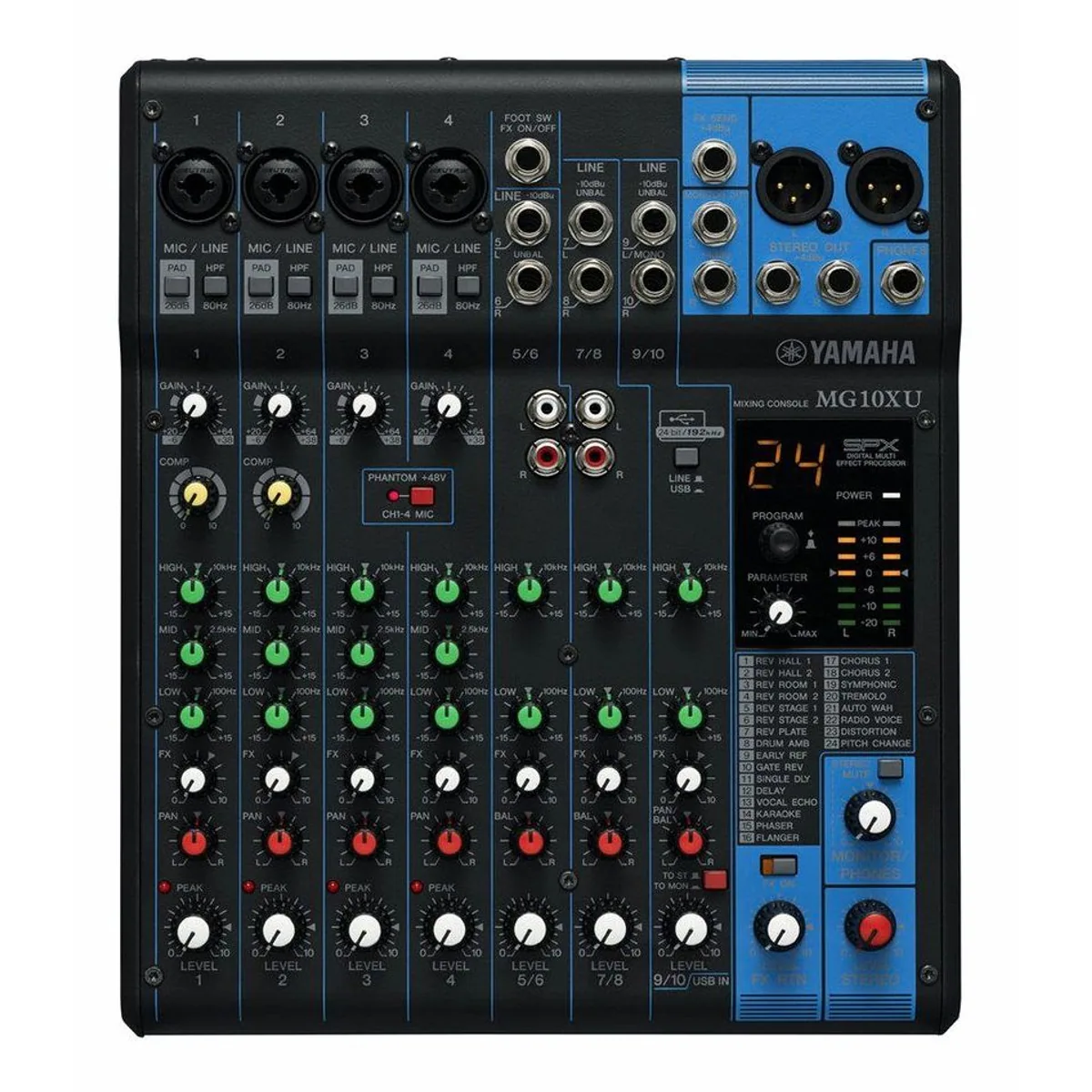 Yamaha MG10XU Mischpult, 10 Kanäle, USB-Schnittstelle, SPX Effektprozessor
