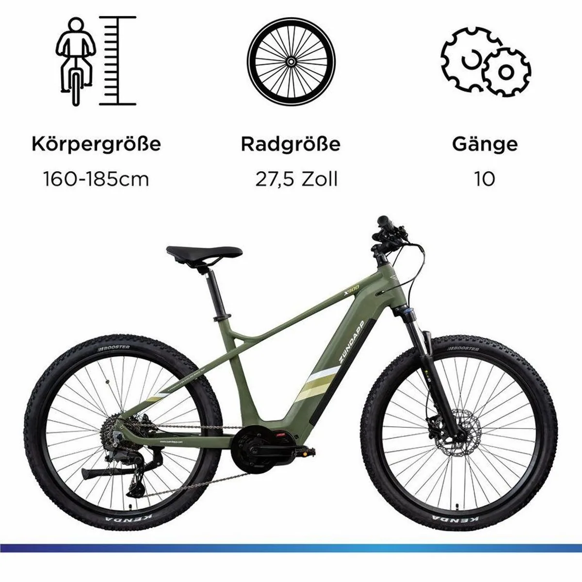 Zündapp X900 E-Bike Mountainbike, kraftvoller Ananda Mittelmotor, 10 Gang Shimano Cues — robust, sportlich, vielseitig 3