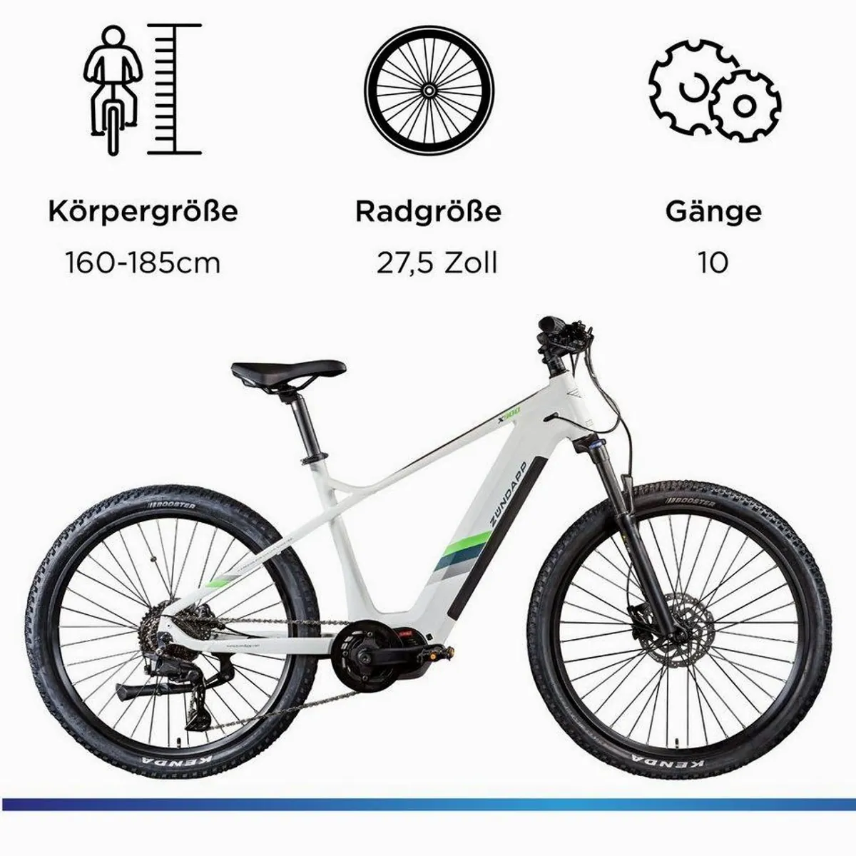 Zündapp X900 E-Bike Mountainbike, 733 Wh Akku, 10 Gang Shimano Schaltung, Mittelmotor 3