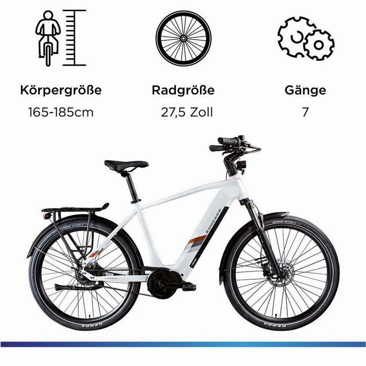 Zündapp X850 E-Bike Trekkingrad, 7-Gang Nabenschaltung, Mittelmotor, 550 Wh 3